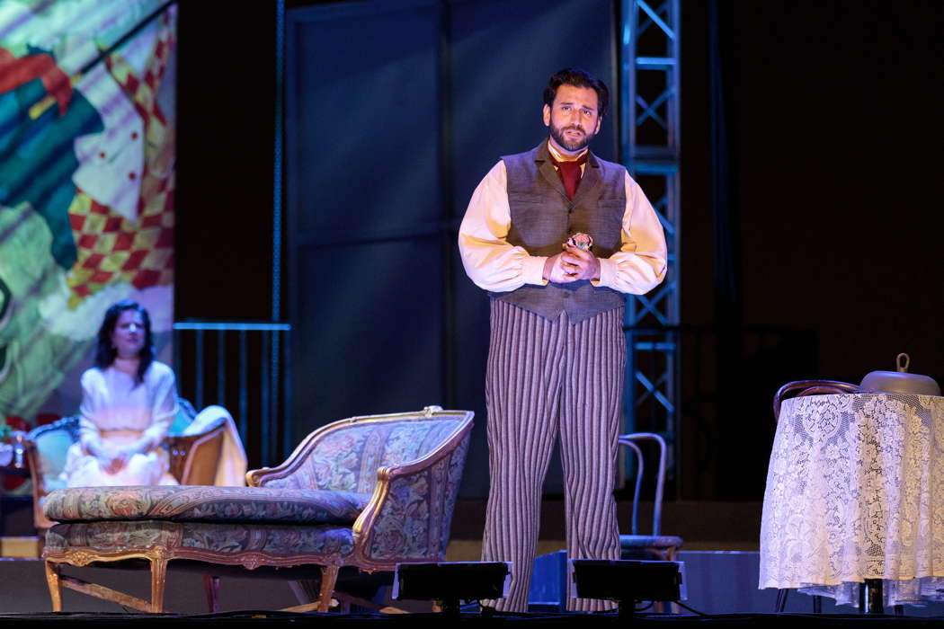 Joshua Guerrero as Rodolfo and Ana Maria Martinez as Mimì in San Diego Opera's drive-in 'La bohème'. Photo © 2020 Karli Cadel