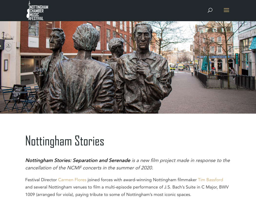 The 'Nottingham Stories' webpage