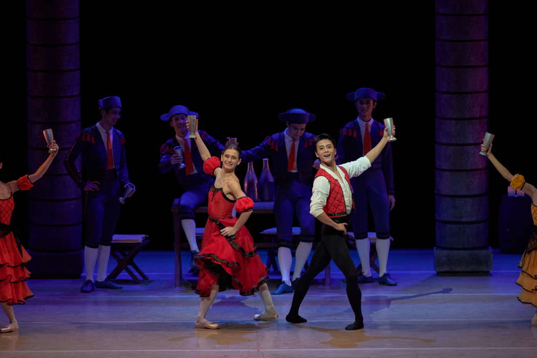 Amber Lewis as Kitri (left) with Jie Shen as Basilio for Hong Kong Ballet in Ludwig Minkus' 'Don Quixote'. Photo © 2020 Conrad Dy-Liacco