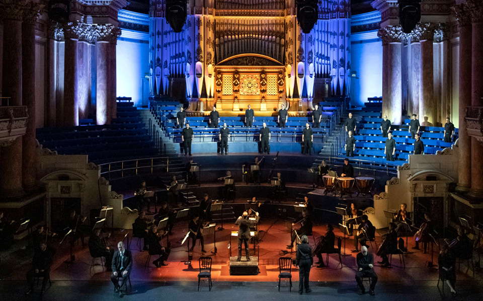 A scene from Opera North's 'Fidelio' at Leeds Town Hall. Photo © Richard H Smith