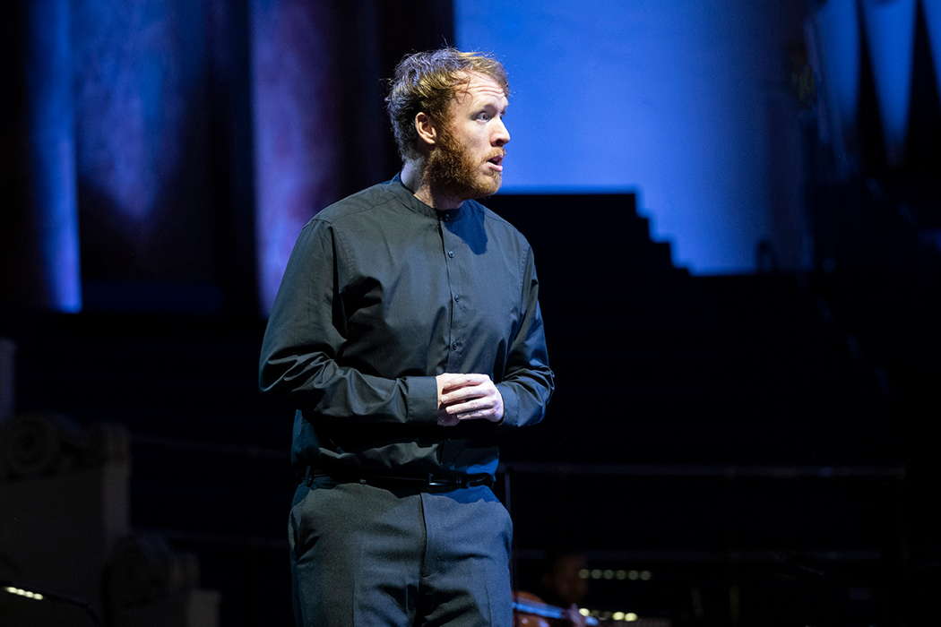 Oliver Johnston as Jaquino in Opera North's 'Fidelio' at Leeds Town Hall. Photo © Richard H Smith