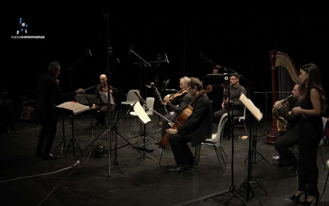 Sabrina Cortese, soprano (right) with Roma Tre Orchestra and conductor Gabriele Bonolis performing on 2 December 2020