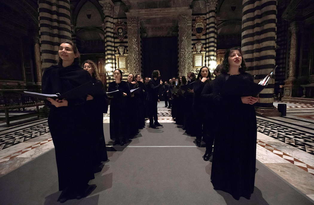 Members of the chorus of the Cathedral of Siena Guido Chigi Saracini in 2018
