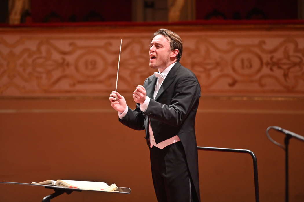 Michele Mariotti conducting at the 12 January 2021 concert in Parma. Photo © 2021 Roberto Ricci