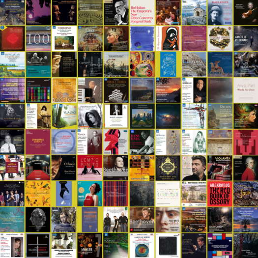 A hundred CD covers
