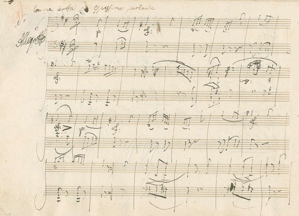 A facsimile of Beethoven's manuscript for the Bagatelle in D, Op 33 No 6 (1801-2)