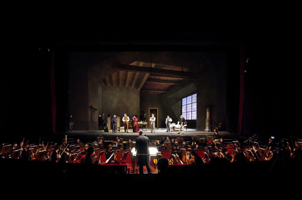 A scene from Act IV of 'La bohème' at Teatro Regio Torino. Photo © 2021 Ivano Coviello