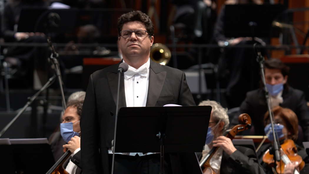 Italian baritone Luca Salsi as Ernesto in Bellini's 'Il Pirata' at Teatro San Carlo in Naples