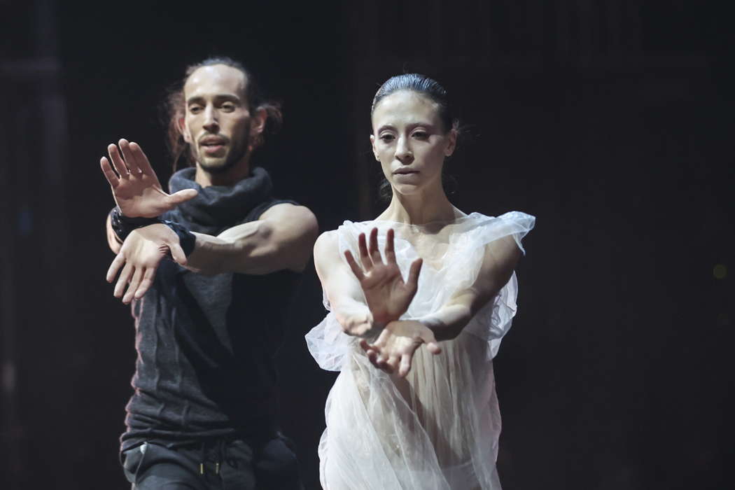 Rebecca Bianchi as Pandora and Claudio Cocino as Epimeteo in Opera Roma's 'Pandora'. Photo © 2021 Yasuko Kageyama