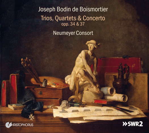 Joseph Bodin de Boismortier: Trios, Quartets & Concerto Opp 34 and 37. Neumeyer Consort. © 2021 note 1 music gmbh