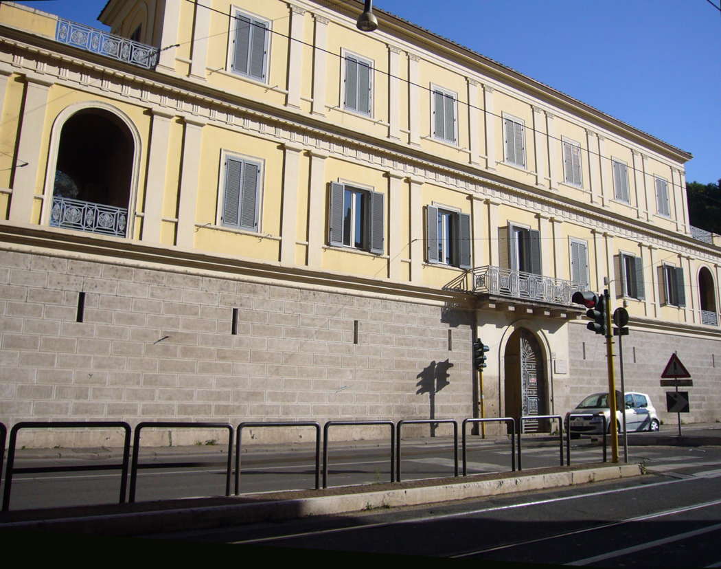 The front of Casina Vagnuzzi, headquarters of Accademia Filarmonica Romana, in Via Flaminia, Rome