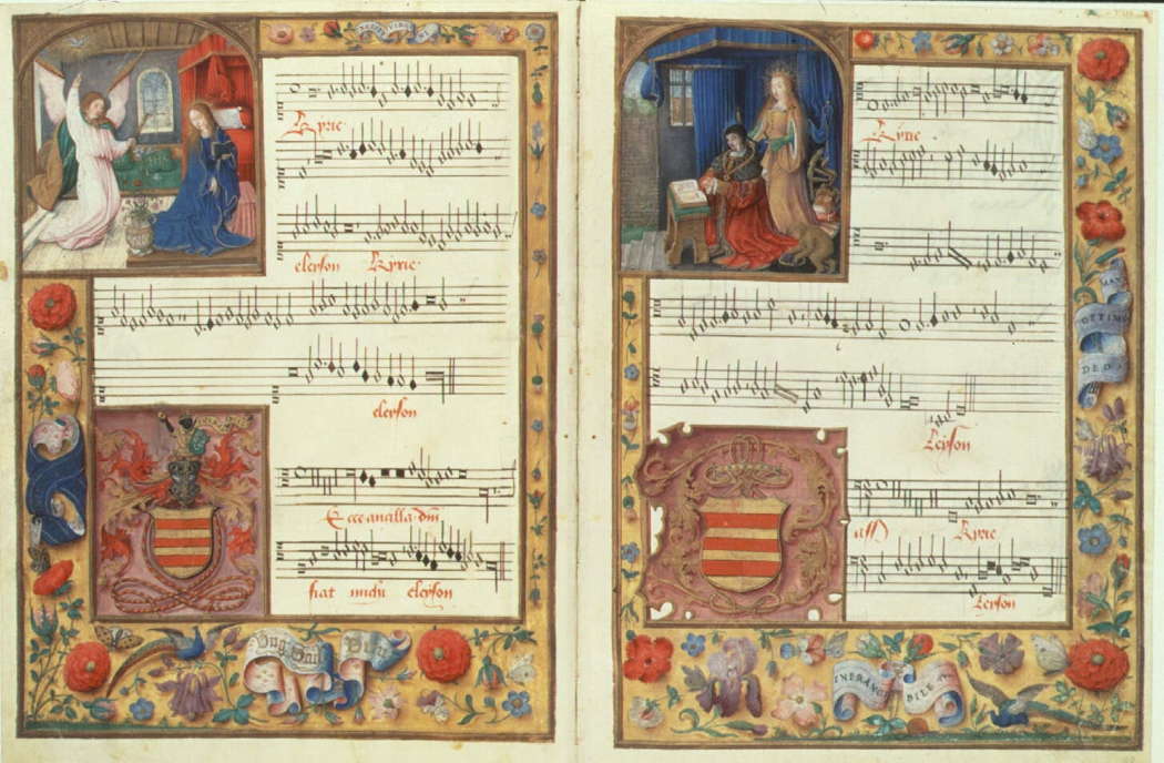 The Kyrie from 'Missa Ecce ancilla Domini' by Franco-Flemish composer Johannes Ockeghem (1410/25-1497) as illustrated in the fifteenth/sixteenth century Chigi Codex
