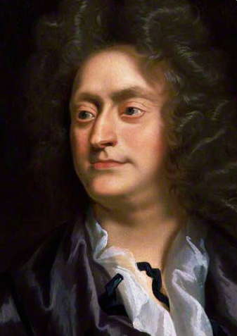 Detail from the 1695 portrait of English composer Henry Purcell (1659-1695) by Westphalian portrait painter John Closterman (1660-1711)