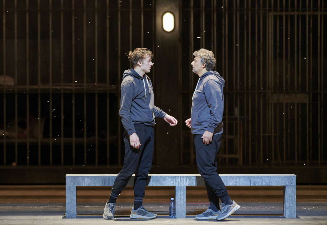Nikolay Sidorenko (left) and Jonas Kaufmann as the teenage and adult versions of the title role in Wagner's 'Parsifal' at Vienna State Opera. Photo © 2021 Michael Pöhn