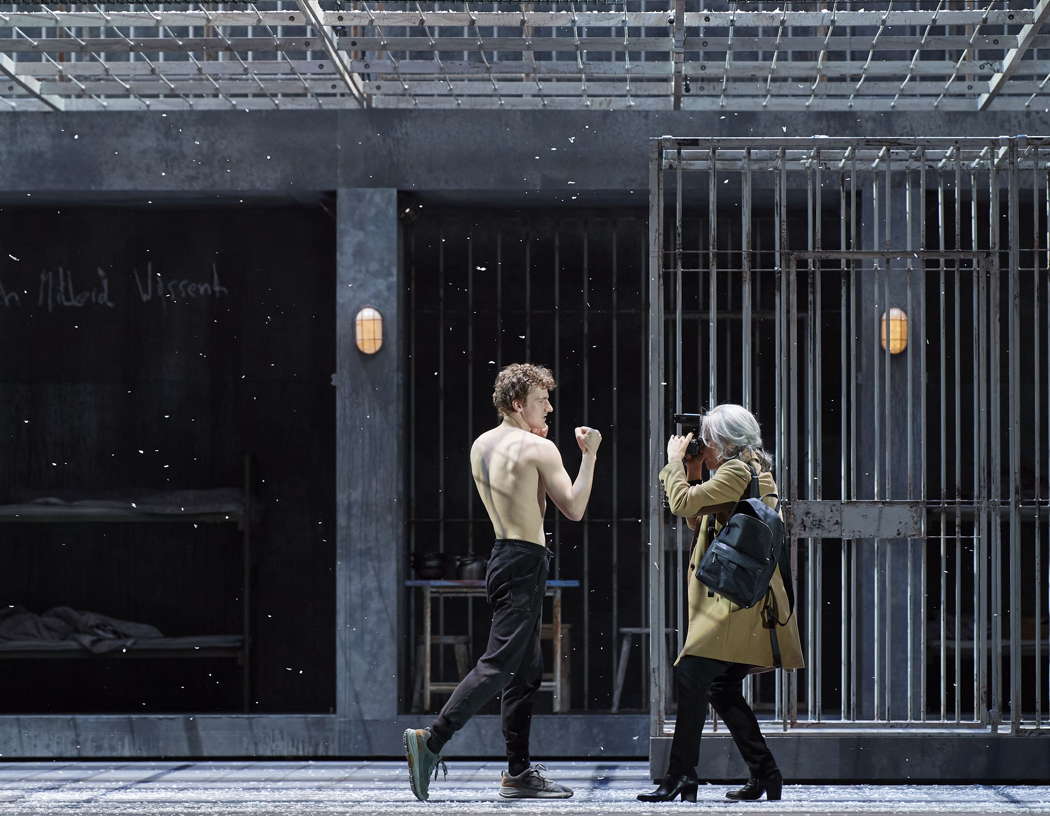 Nikolay Sidorenko as the teenage Parisfal and Elīna Garanča as Kundry in Act I of Wagner's 'Parsifal' at Vienna State Opera. Photo © 2021 Michael Pöhn