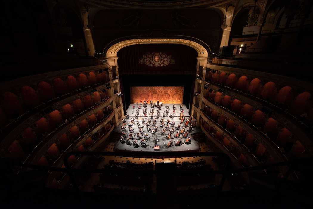 The orchestra of Teatro dell'Opera di Roma on 28 April 2021. Photo © 2021 Fabrizio Sansoni
