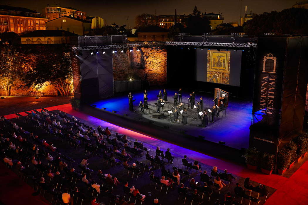 Cappella Marciana performing on 7 June at the 2021 Ravenna Festival. Photo © 2021 Zani Casadio