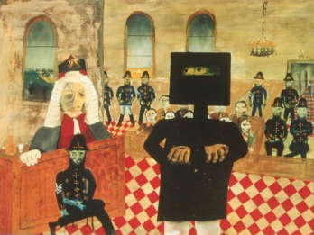 Sidney Nolan's painting of the trial of Ned Kelly