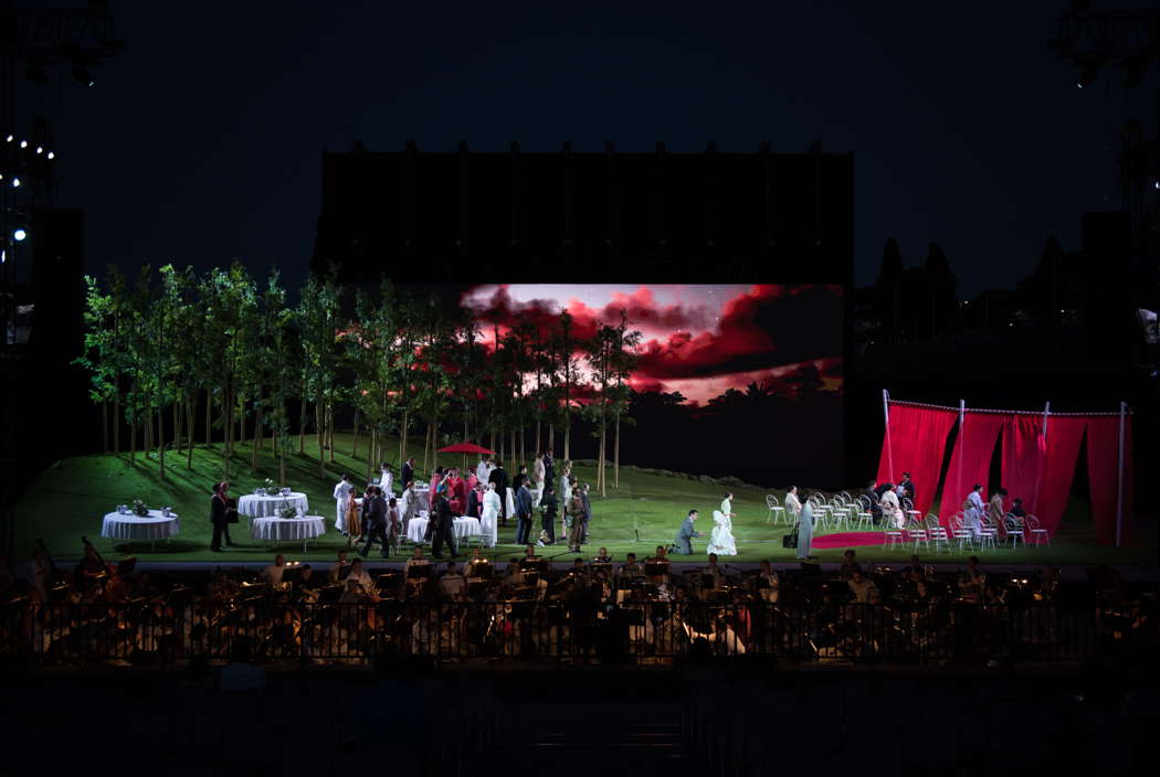 A scene from the Teatro dell'Opera di Roma production of Puccini's 'Madama Butterfly' at the Circo Massimo in Rome. Photo © 2021 Fabrizio Sansoni