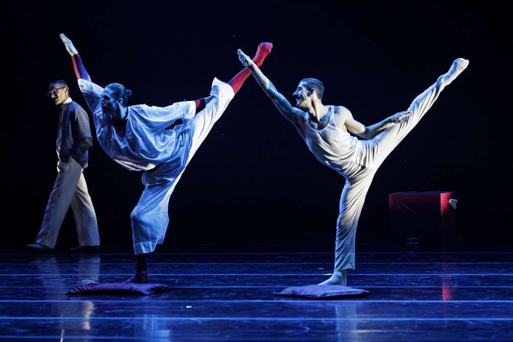 Sasha Riva and Simone Repele dancing in 'Pulcinella' at the Stravinsky anniversary celebrations in Rome. Photo © 2021 Musacchio, Ianniello & Pasqualini