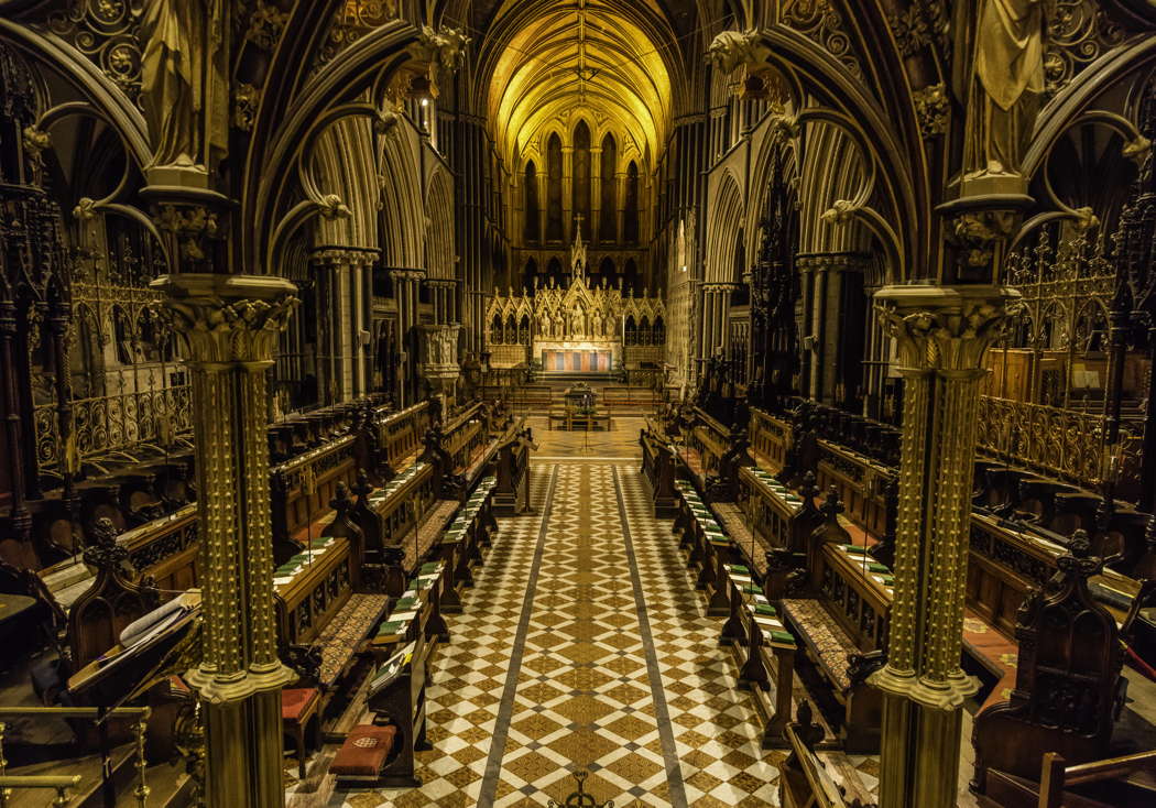 The Choir of Worcester Cathedral, setting for the daily Choral Evensong services at this year's Three Choirs Festival. Photo © 2016 Michael Whitefoot