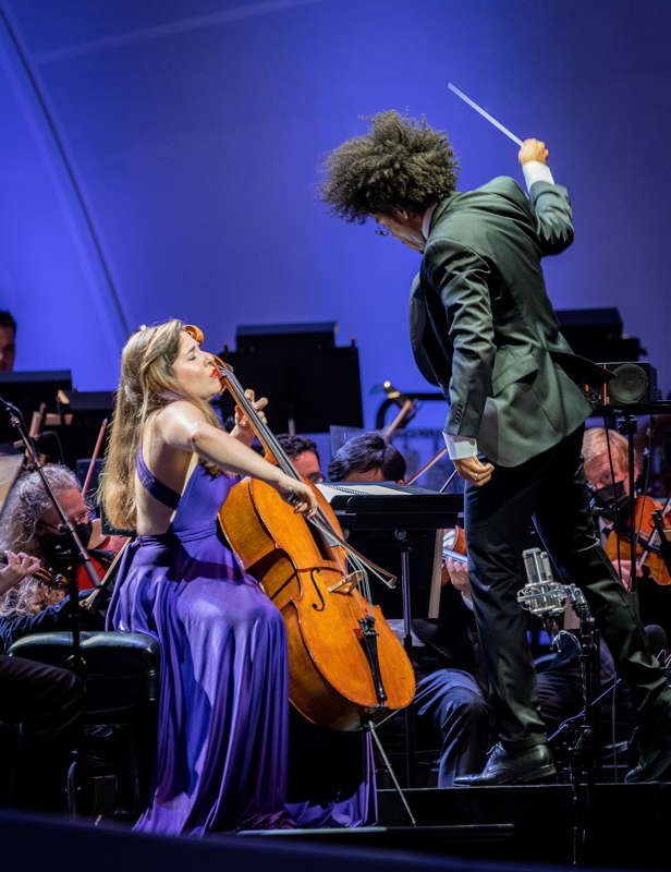 Alicia Weilerstein and Rafael Payare performing Saint-Saëns with the San Diego Symphony. Photo © 2021 Gary Payne