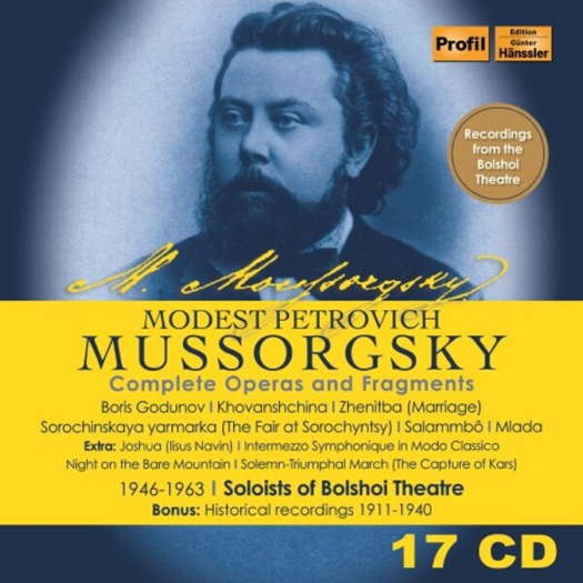 Modest Petrovich Mussorgsky: Complete Operas and Fragments. © 2021 Profil Medien GmbH (PH21002)
