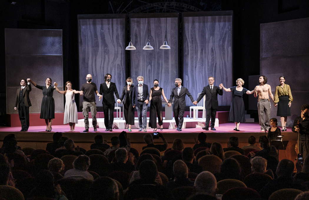 The full cast on stage in Rome at the end of Gian Carlo Menotti's 'La Medium'. Photo © 2021 Andrea Rossi