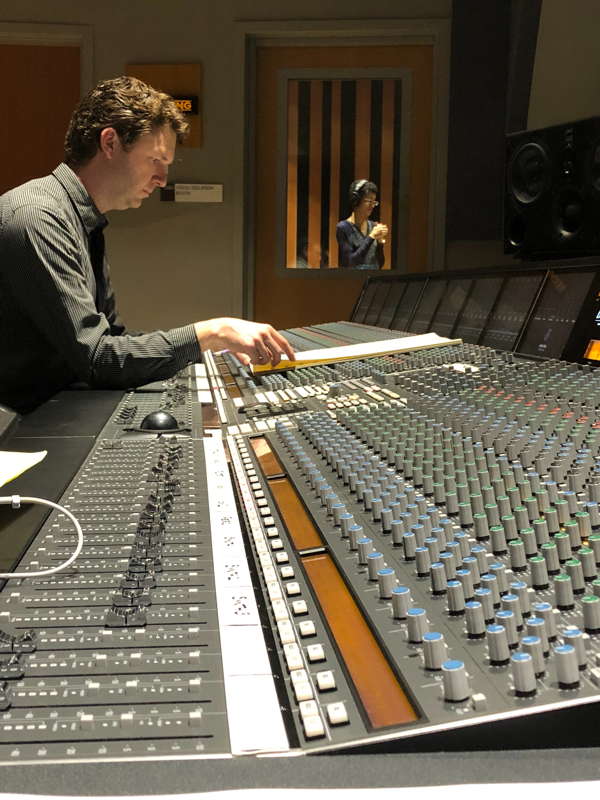 Jonathan Beard at the mixing board