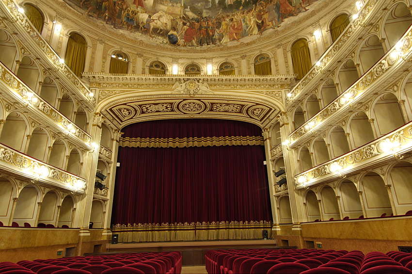 The interior of Teatro Flavio Vespasiano in Rieti, Italy