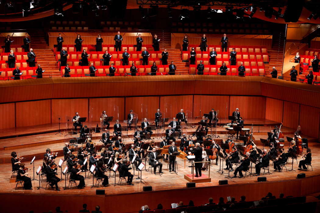 Choir, orchestra and soloists performing the Italian version of Haydn's 'The Creation' in Rome. Photo © 2022 Riccardo Musacchio