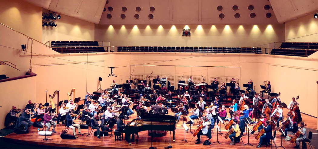 Sunwook Kim, Ben Gernon and the BBC Philharmonic Orchestra at Nottingham's Royal Concert Hall, rehearsing for their 28 January 2022 concert