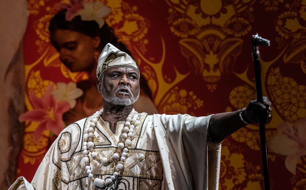 Willard White as Monterone in the opening performance of Opera North's production of Verdi's 'Rigoletto' at Leeds Grand Theatre on 22 January 2022. Photo © 2022 Clive Barda