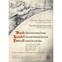 Publicity for Derby Bach Choir's 2 April 2022 concert