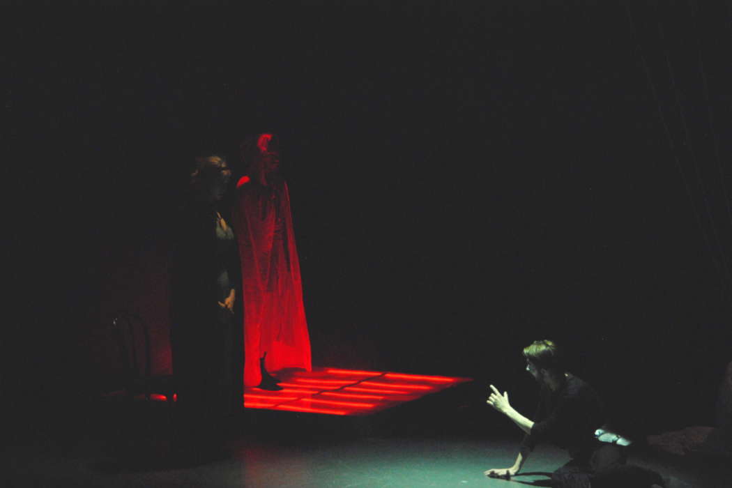 The awesome Devil Zamiel (Matthew Jenkins) is summoned by the plotting Caspar (Josh Taylor). Photo © 2022 Tia Slavin