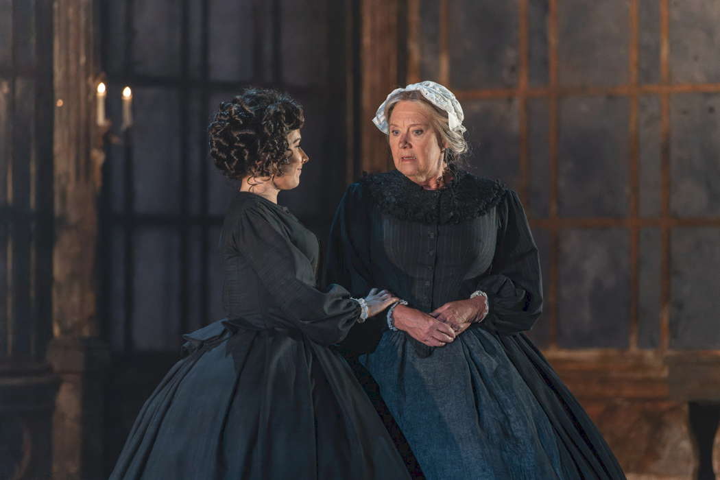 Verity Wingate as the vividly played Governess consults with the increasingly sceptical housekeeper Mrs Grose - the splendid Susan Bickley. Photo © 2022 Julian Guidera
