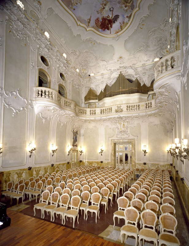 The Salone Concerti at Palazzo Chigi Saracini in Siena, Italy. Photo © 2014 Len Silni