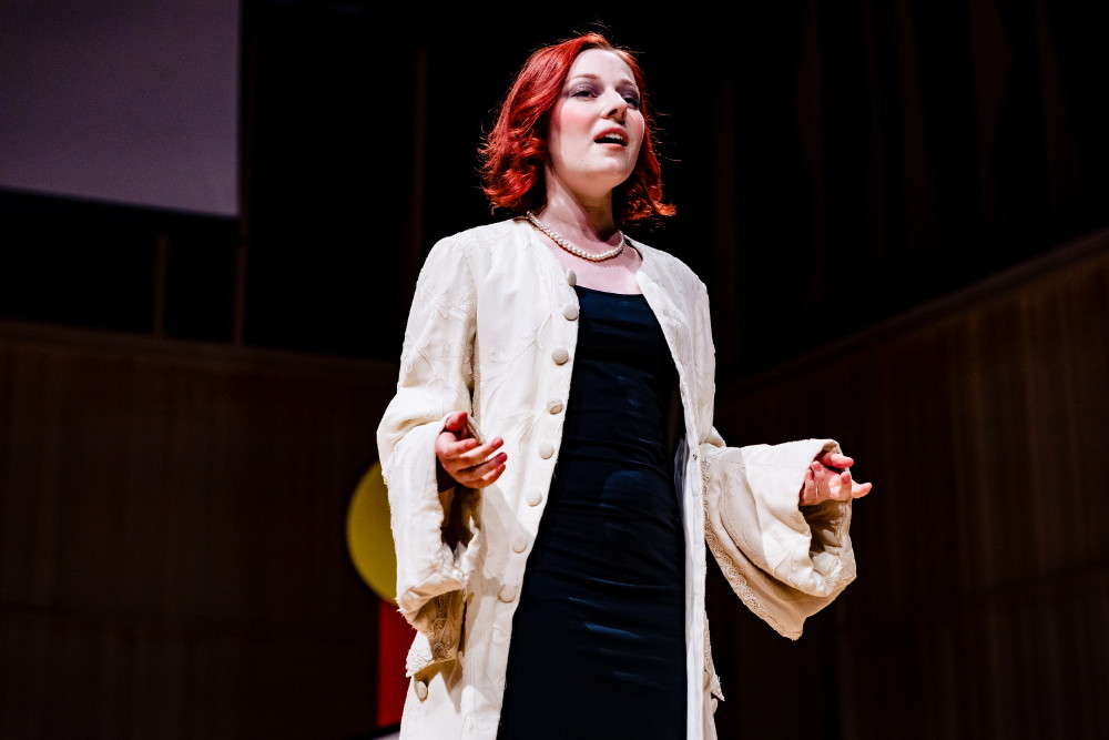 Charlotte Day as La Musique was one of the most ravishing voices of the evening, launching Marc-Antoine Charpentier's 'Les arts florissants'. Photo © 2022 Vitaliy Turovskyy