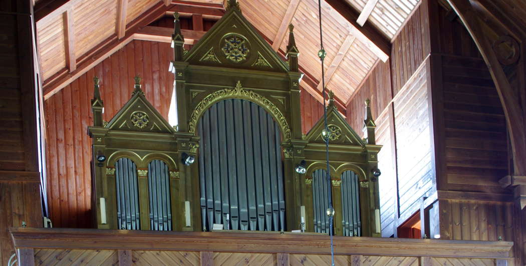 The organ in Bjurbäck Church, Västergötland, Sweden