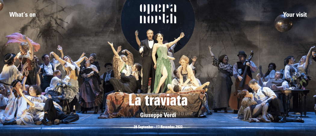 Online publicity for Opera North's 'La traviata'