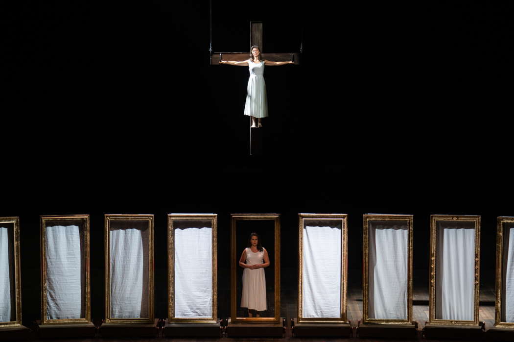 Corinne Winters as Blanche and Emöke Baráth as Soeur Constance in Opera di Roma's production of Poulenc's 'Dialogues des Carmelites'. Photo © 2022 Fabrizio Sansoni