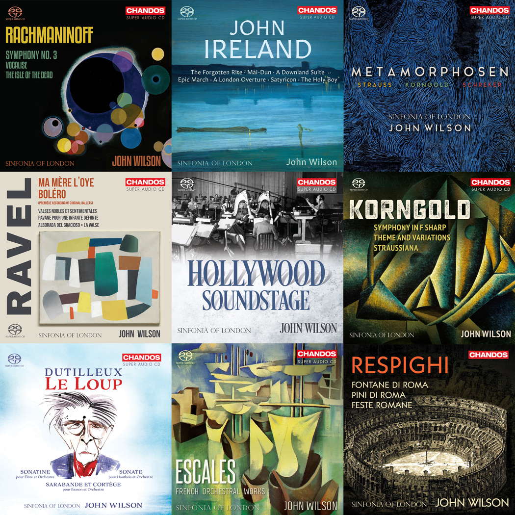 Chandos CD covers for recordings by John Wilson and the Sinfonia of London
