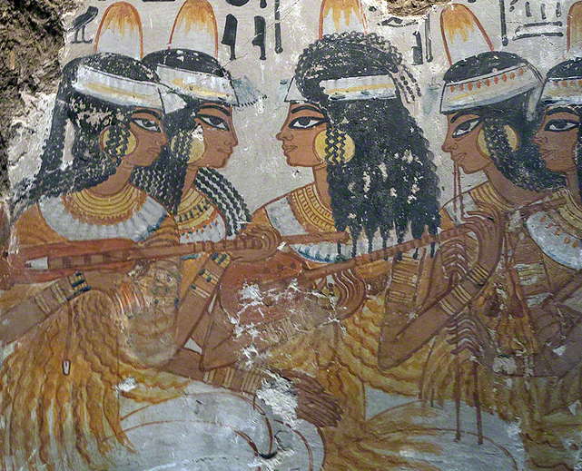 Egyptian lute players in circa 1350 BC