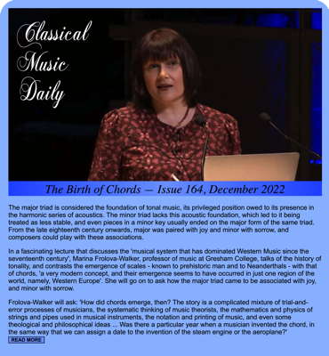 Classical Music Daily's December 2022 newsletter