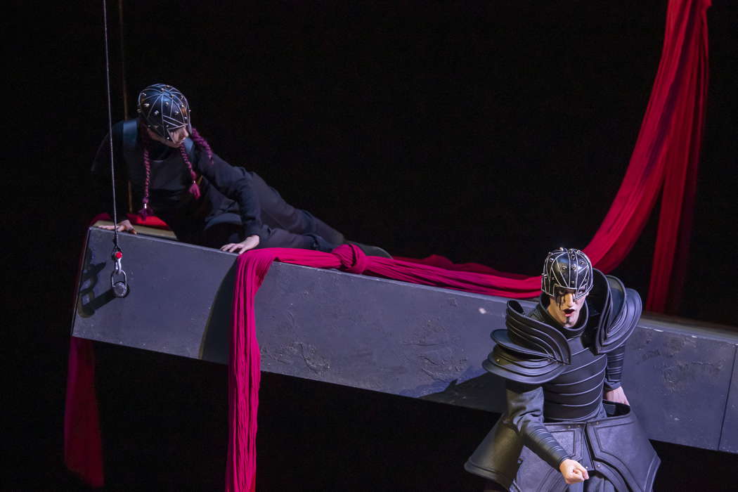 Federico Fiorio singing Andronico with dancer Graziana Marzia in Vivaldi's 'Tamerlano'. Photo © 2023 Zani Casadio