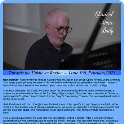 Classical Music Daily's February 2023 newsletter