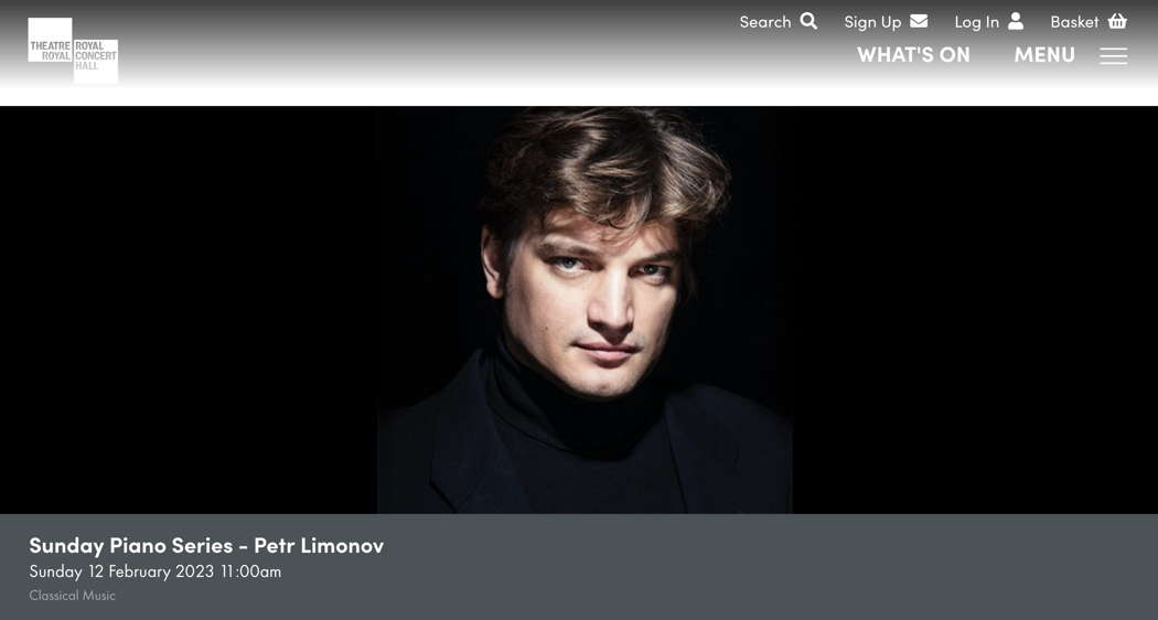 Online publicity for Petr Limonov's 12 February 2023 Nottingham Royal Concert Hall recital