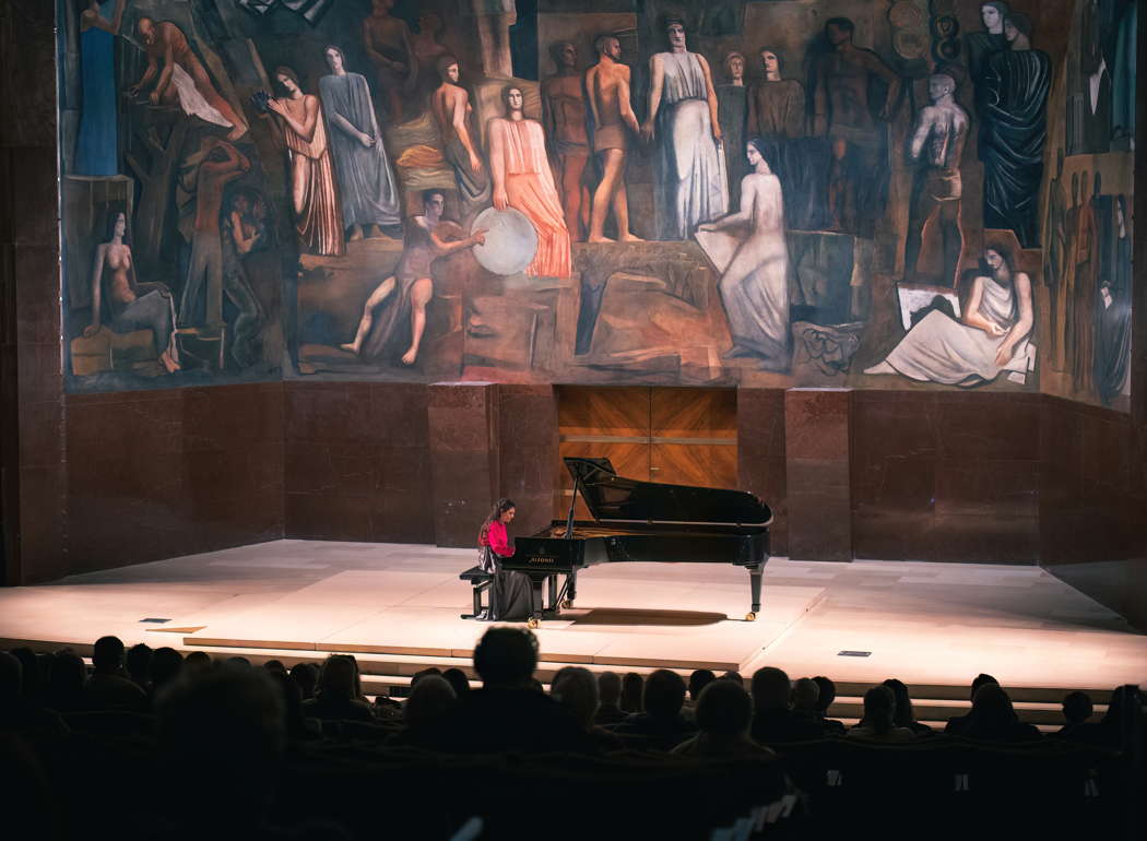 Mariangela Vacatello performing at the Aula Magna della Sapienza in Rome on 4 February 2023. Photo © 2023 Giuseppe Follacchio