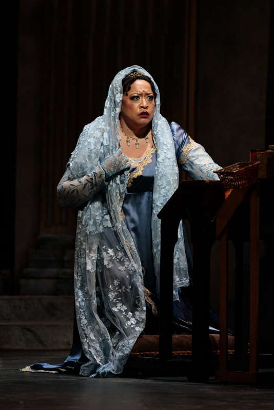 Michelle Bradley in the title role of San Diego Opera's 'Tosca'. Photo © 2023 Karli Cadel