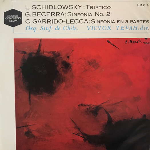 L Schidlowsky: Triptico; G Becerra: Sinfonia No 2; C Garrido-Lecca: Sinfonia en 3 partes. Orq Sinf de Chile / Victor Tevah. © LMX